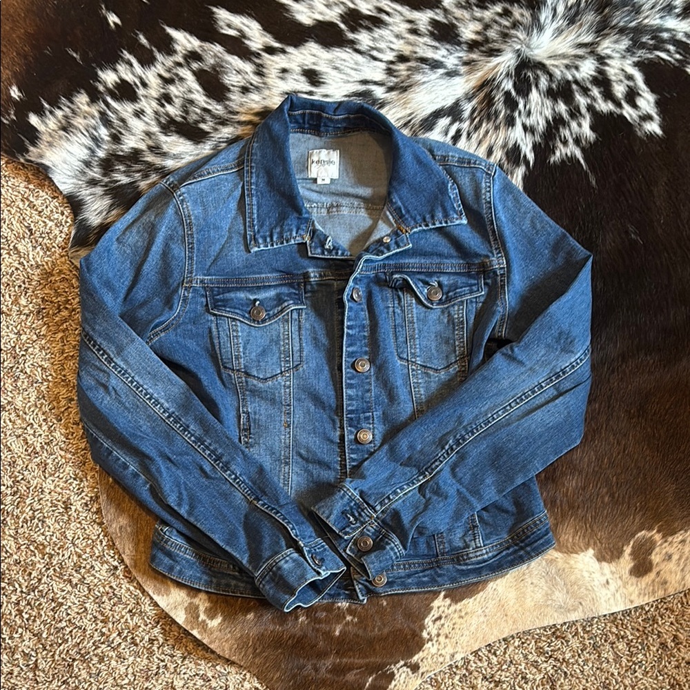 Kensie Blue Jean Jacket with Classic Trucker Style